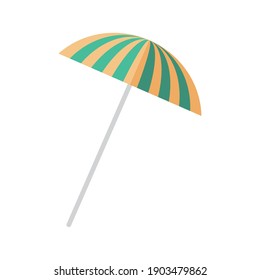 Summer Striped Umbrella Design, Vacation And Tropical Theme Vector Illustration