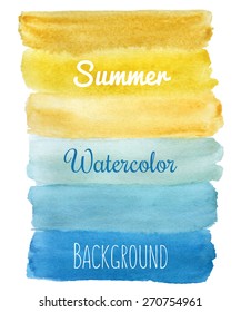 Summer striped watercolor hand draw background