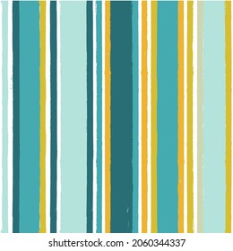 Summer stripes seamless pattern. Vector watercolor blue and yellow stripes, wallpaper, wrapping paper, textile design