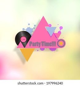 Summer style Abstract triangles text box design vector 