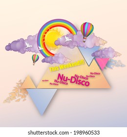 Summer style Abstract triangles text box design vector 