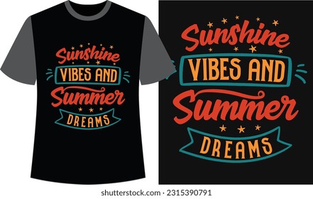 Summer Style Captivating T-Shirt Designs. Summer Vector Graphics.