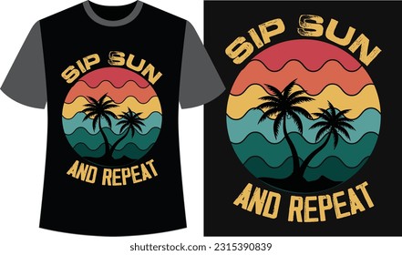 Summer Style Captivating T-Shirt Designs. Summer Vector Graphics.