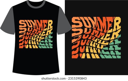 Summer Style Captivating T-Shirt Designs. Summer Vector Graphics.