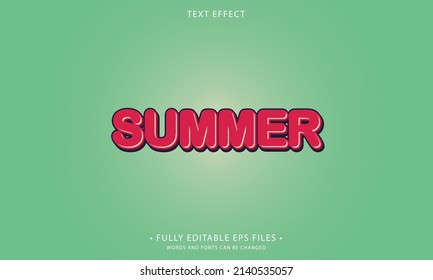 Summer style editable text effect	