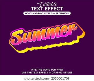 Summer style editable text effect
