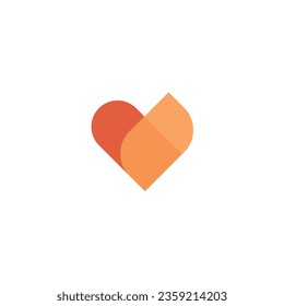 Summer style heart logo on white background