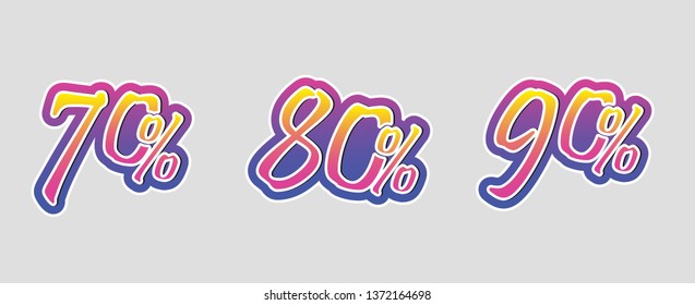 Summer style high grade sale percentage illustration with ot gradient 