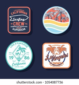 summer style patches set as vector