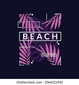 summer style t shirt design, beach, california, palm tree