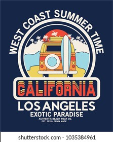 summer style tee print vector design