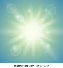Summer sun. Abstract background. Vector illustration