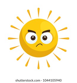 summer sun angry kawaii character