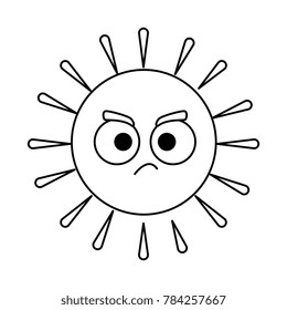 summer sun angry kawaii character