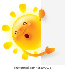 Summer sun with big sign