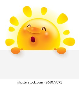 Summer sun with big sign