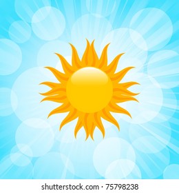Sol de verano en cielo azul