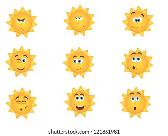 Summer sun cartoon character