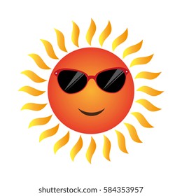 summer sun character icon