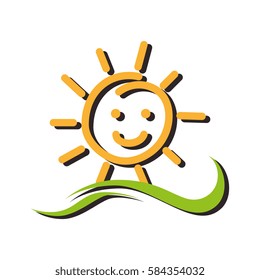 summer sun character icon