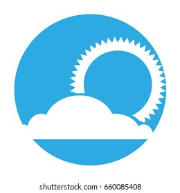 summer sun with cloud isolated icon