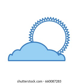 summer sun with cloud isolated icon