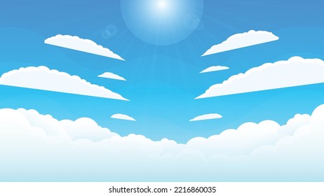 summer sun, clouds, and sky background