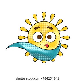 summer sun crazy kawaii character