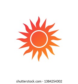 Summer Sun. Decorative Summer Design. Vector illustration isolated on white background