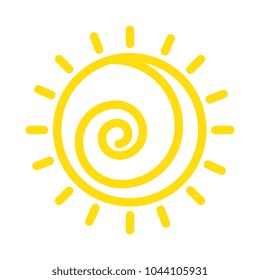 summer sun drawing icon