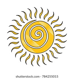 summer sun drawing icon