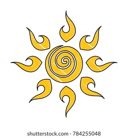 summer sun drawing icon