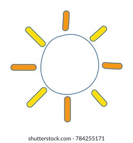 summer sun drawing icon