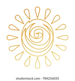 summer sun drawing icon