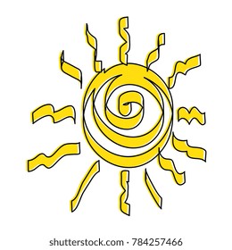 summer sun drawing icon
