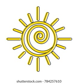 summer sun drawing icon