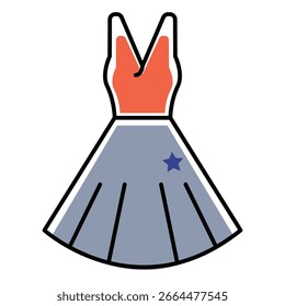 Icono de Vector de vestido de verano para diseño de moda