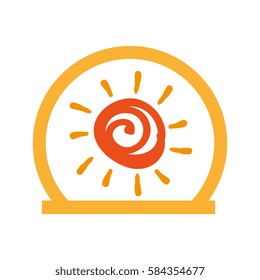 summer sun emblem isolated icon