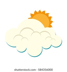 summer sun emblem isolated icon