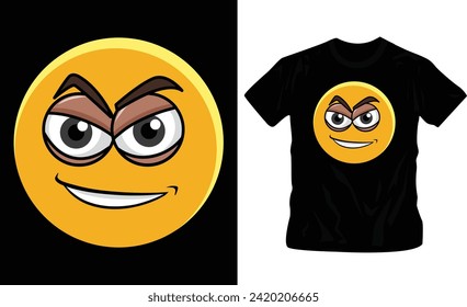 summer sun emoji face with cute expression for social media t-shirt design graphics
