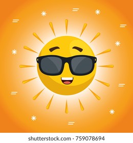 summer sun face cartoon