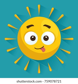 summer sun face cartoon