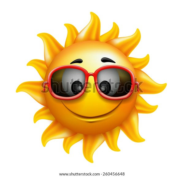 Summer Sun Face Sunglasses Happy Smile Stock Vector (Royalty Free ...