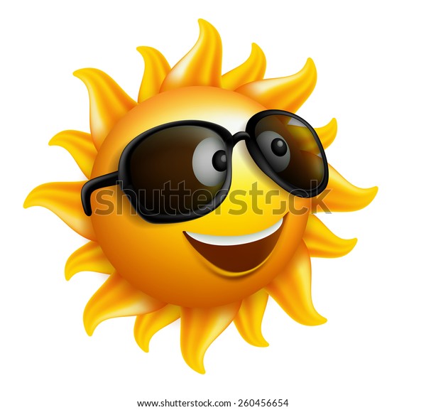 Summer Sun Face Sunglasses Happy Smile Stock Vector (Royalty Free ...