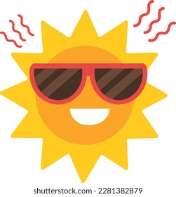 Summer sun feeling hot vector illustration