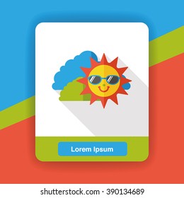 summer sun flat icon