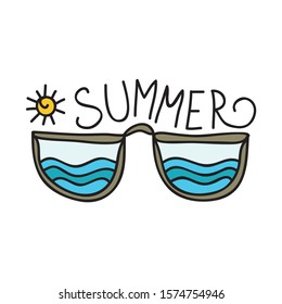 Summer sun glass. Vector illustration