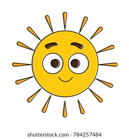 summer sun happy kawaii character