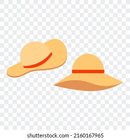 Summer sun hat, isolated vector illustration.