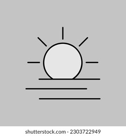 Summer sun heat vector grayscale icon. Meteorology sign. Graph symbol for travel, tourism and weather web site and apps design, logo, app, UI
